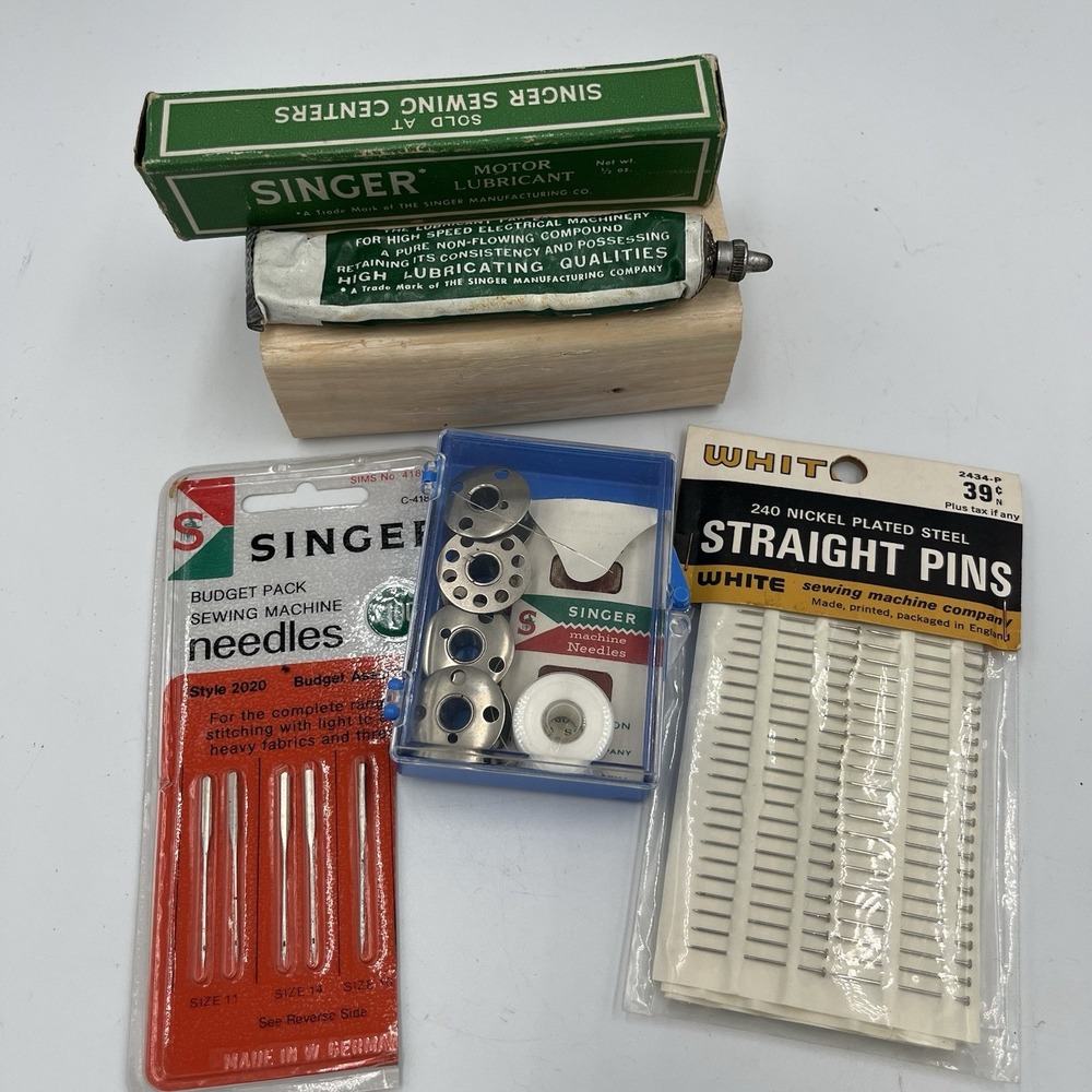 Vintage Assortment  SEWING Items  Notions Machine Needles Straight Pins SINGER